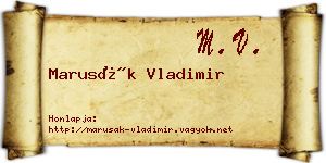 Marusák Vladimir névjegykártya